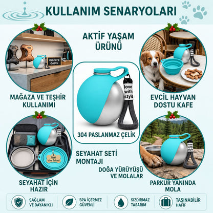 Aquaflow Köpek Su Şişesi Ve Kabı